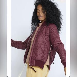 NSF Neil Bomber Jacket in burgundy.